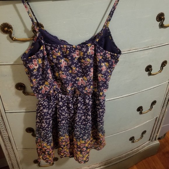 Xhilaration Blue Floral Romper XS - Picture 2 of 4